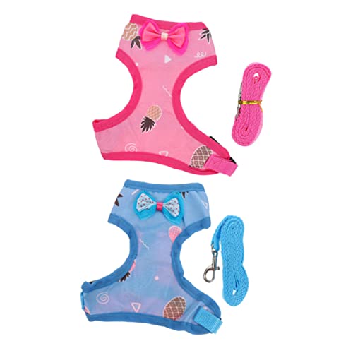 HEMOTON 2Sets Chicken Harness with Pulling Rope of Hen Leash for Outdoor Walks Quality Material for Animals Easy to Use Stylish Design
