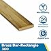 360 Brass Rectangular Bar, Unpolished (Mill) Finish, H02 Temper, ASTM B16, 3/16
