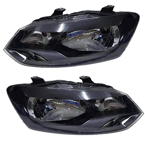 Image of K D Headlight for VW POLO 2009-2019, VENTO 2010-2019, AMEO 2016-2020 (BLACK) Without Adjustable Motor & Without Projector (Right & Left Side) PAIR ( WITHOUT ADJUSTABLE MOTOR)