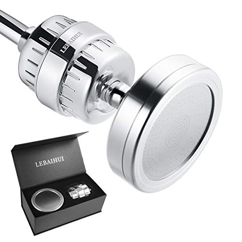 Shower Filter Head Soft Hard Water, 4.7″ Filtered Showerhead Sofener 15 Stage Keep High Pressure,Remove Chlorine Flouride, Improve Skin Hair Health