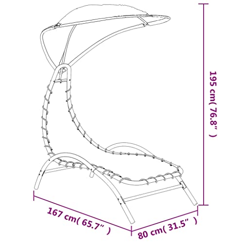 Chaise longue d'extérieur avec auvent pare-soleil et structure robuste en acier noir
