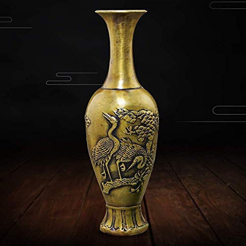 Vase vintage bronze sculpture décoration en laiton pour grande plante - 3