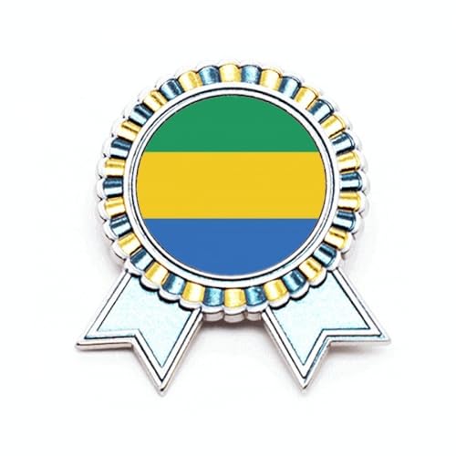 Broche drapeau Gabon pour costume et grands événements culturels d'Afrique