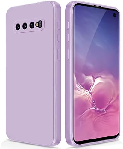 GiiYoon Case for Samsung Galaxy S10, Silky Full Body Silicone Case, Shockproof Protective Case with Microfiber Lining (Purple)