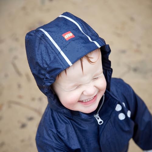 LEGO Wear Baby-Jungen Justice 101-RAIN Jacket Regenjacke, Blau (Dark Navy 589), 92