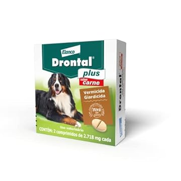Vermífugo Bayer Drontal Plus Sabor Carne para Cães de até 35kg - 2 Comprimidos
