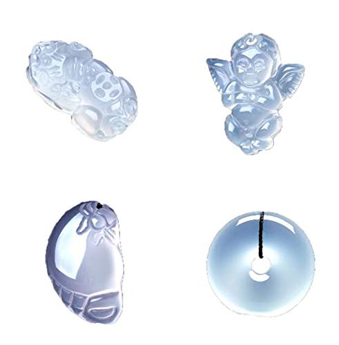 Collier de jade et agate blanche naturelle, bijou d'exception sculpté avec élégance