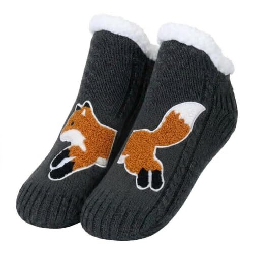 Image of ZYZX Cute Animal Slipper Socks for Women with Grips,Fuzzy Socks Indoor