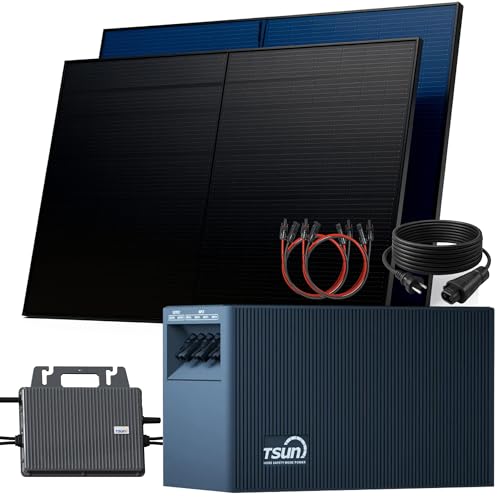 SUNNIVA® 1000W Balkonkraftwerk mit 2,01 kWh Speicher TSUN TSOL-DCU2000Lite, BIFAZIAL FULLBLACK...