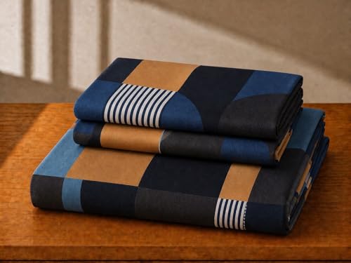 Image of Castiqa Elastic Fitted Supersoft Premium Brushed Cotton 200TC Double Bedsheets King Size 78x72 Inch with 2 Pillow Covers (Fits Upto Mattress of 10 Inches (Kr Check)