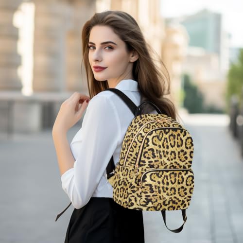 Mochila de leopardo amarillo cálido talla S para mujer 6