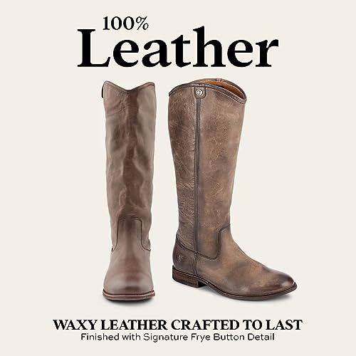 Image of Frye Melissa Button 2 Equestrian-Inspired Tall Boots for Women Made from Hard-Wearing Vintage Leather with Antique Metal Hardware and Leather Outsole - 15 inch Shaft Height
