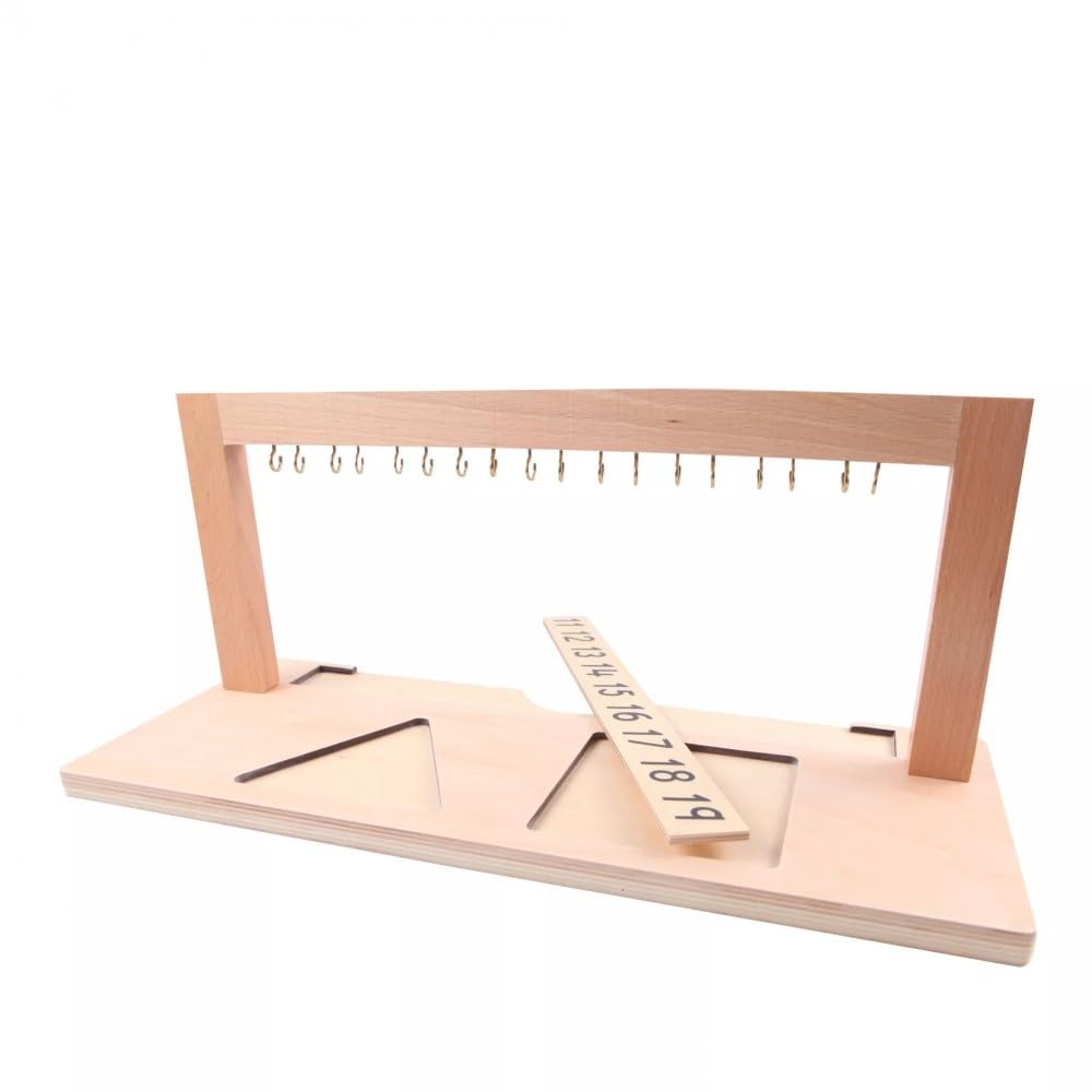 Générique Support Montessori pour Perles de 11 à 19 – Apprentissage des Nombres avec Crochets et Chiffres en Bois – Matériel Numération Sensorielle (C002-3/C208)