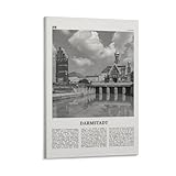 JJXCAC Darmstädter Druck schwarz und weiß, Darmstädter 