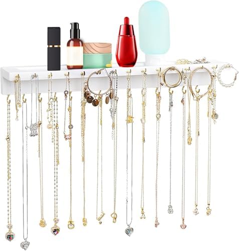 Necklace Holder, Upgraded Extra Large Wall Necklace Organizer wit...