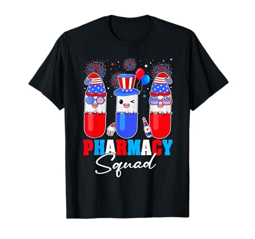 Pharmacy Squad 4th Of July Pharmacy Technician American Flag T-Shirt