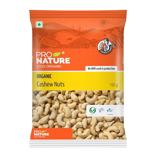 Image of Pro Nature 100% Organic Cashew Nuts, 100g, Dry Fruits