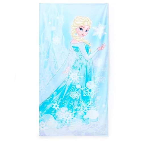 Disney Store Official Elsa Beach Towel with Queen Elsa Screen Art on the Topside - Measures 29 x 58 - Soft & Absorbent for Pool or Beach - Bath Towels for Disney Princess Gifts & Frozen Gifts