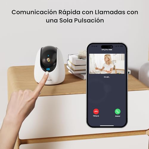 Image of Tenda RP3 Pro Indoor Security Camera, 3MP Ultra HD, 360 Panoramic Coverage, App Remote Control, One-Touch Calling, Motion Detection, Night Vision
