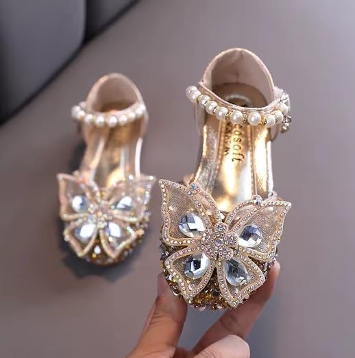 Mary Jane Flats with Rhinestones and Sequin | Flower Girl Shoes, Sparkly Butterfly Accent2