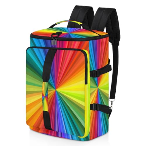 Large Sports Gym Bag With Shoe & Laptop Compartment 47L Waterproof Travel Duffel Bags for Men Women Rainbow Swirl Style Luggage Backpack Duffle Bag