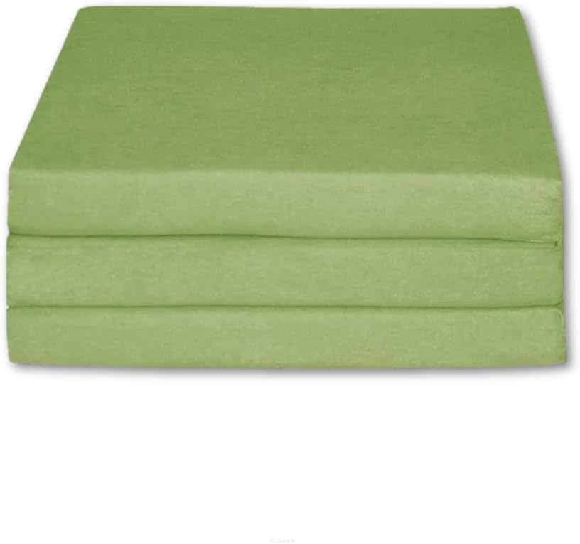 Folding Mattress Fold-Away Bed Guest Bed/Spare Bed Futon Pouffe - 195 x 80 x 9 cm - Green