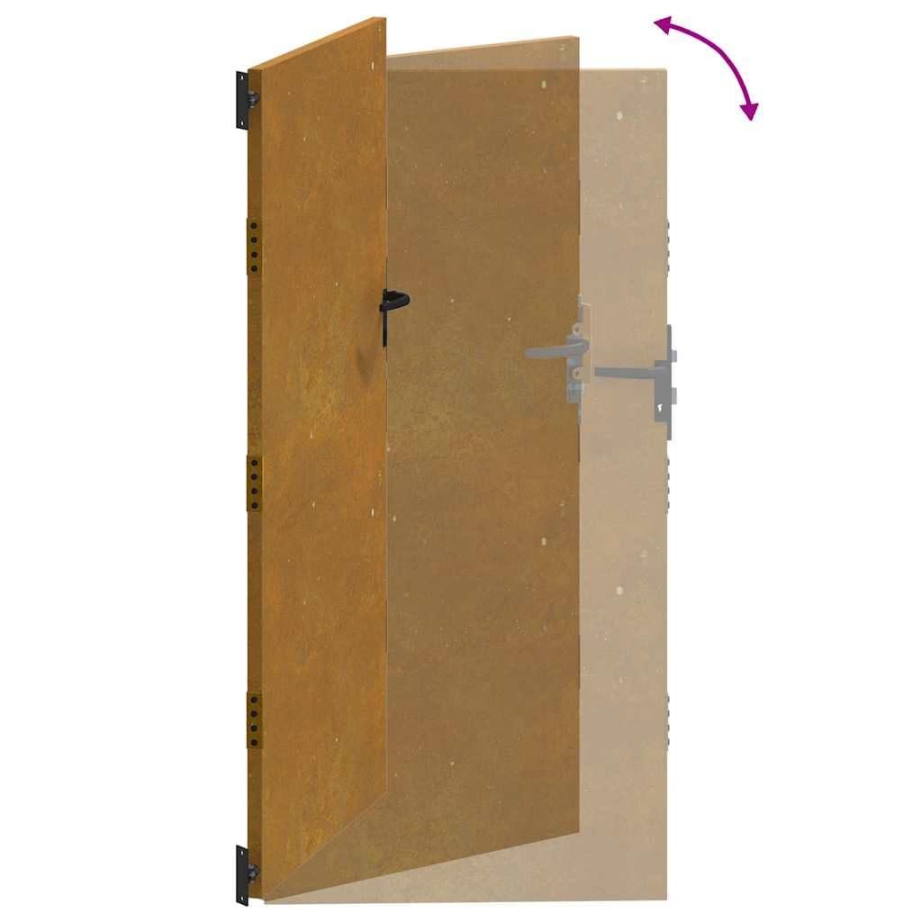 vidaXL Puerta de jardín acero corten 85x175 cm