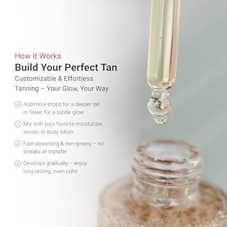 LifeCell Glow Self-Tanning Drops for Face & Body, DHA & Squalane Formula, Customizable Tan, Streak-Free, Hydrating, Fragrance-Free, Non-Comedogenic, Safe for All Skin Types, 1 Fl Oz