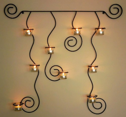 Wall-mounted Candle holder Lysa made from metal 74cm Candelabra Tealight holderCandle holder Sconce by DanDiBo Ambiente Cover