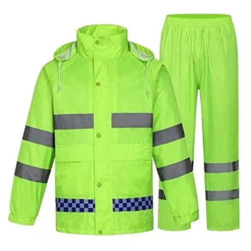Wasserdichte Regenjacke Mit Hose – Set Für Damen Und Herren, Winddicht, Mit Kapuze Und Reflektierenden Streifen