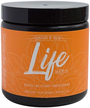 The Foy LIFEAll in ONE, East Meets WEST Supplement Drink Mix with Essential Vitamins/Minerals, botanicals, Anti-oxidants,probiotics. Energy + Vitality + Immunity. Orange Flavor. Created by Doctors