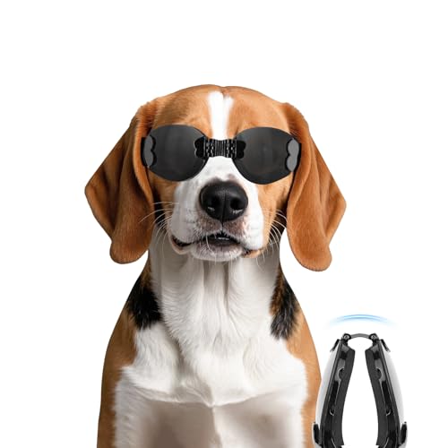 BillionChains Foldable Dog Goggles for Small to Medium Breed Anti-UV Dog Sunglasses with Adjustable Straps