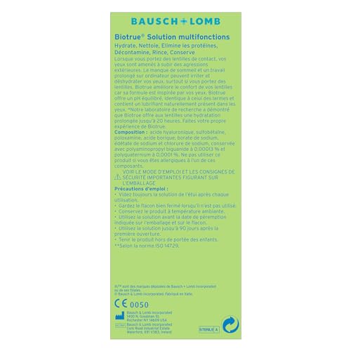 Lentilles de contact souples solution Biotrue hydratation 20h pack - 2