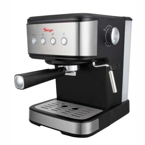 Sirge LussyO - Máquina de Café Espresso Manual, Cafetera Express, para Cafeteras y Monodosis, 15 bar, 1 L, 1140 W, color negro