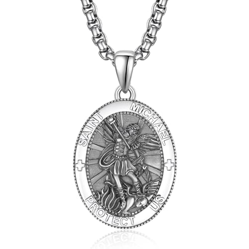 Collier en argent 925 ADMETUS avec sa médaille sacrée et chaîne rolo