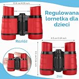 OSDUE Lornetka dla Dzieci Zabawka, Odporna na Wstrząsy Teleskop do Obserwacji Ptaków Polowań Wędrówek, dla Chłopców i Dziewczynek w Wieku 3-7 lat Prezentów Urodzinowych (Czerwony)