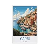 HCNEIAX Vintage-Reiseposter, Motiv: Capri-Küste, Italien, 