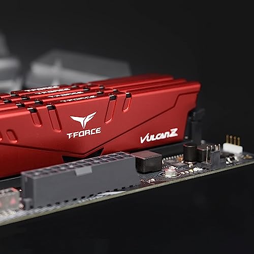 Image of TeamGroup T-Force Vulcan Z 16GB 3200MHz DDR4 (3200MT /s) CL16 Red UDIMM Desktop Gaming Memory, Metal Heatsink, Supports XMP 2.0, Compatible with Intel /AMD CPU, High Performance, Low Latency RAM Module