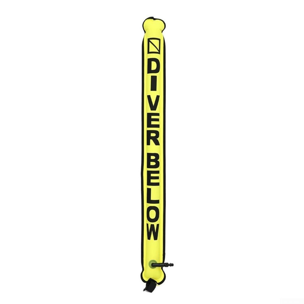 Red/Yellow/Pink Scuba Diving SMB - 115X12.7cm, 210D Nylon, Oral Inflator, Quick Deflation, Diving Safety Tool(Yellow)