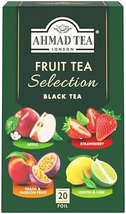 Ahmad Tea Fruit Black Tea | Fruit Tea Selection | 20 Teabag Sachets | 1 Pack