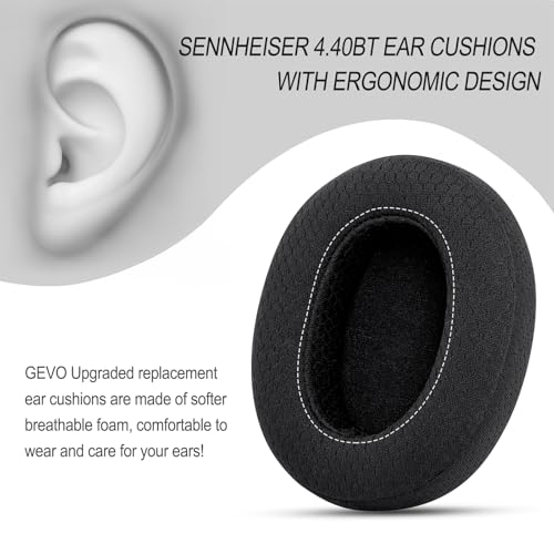 Almohadillas para auriculares GEVO para Sennheiser HD4.50BT / HD4.50BTNC / HD4.50SE, color negro malla | También compatibles con HD450BT / HD450 / HD4.40BT, y modelos HD4.30G / HD4.20S / HD458BT / HD400S / HD350BT miniatura 3