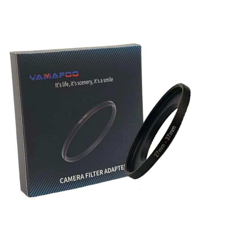 YAMAFOO 27mm to 37mm Step-Up Ring/Step Down Rings Filter Adapter for All Brands UV ND CPL Metal Ring Step-Up Rings Adapter Filter,Black (27-37)