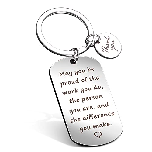 WLLHYF Thank You Keychain Inspirational Keychain for Men Women Employee