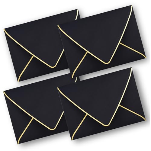 AZAZA 5x7 Envelopes, 50 Pack, Black, Self-Seal, Wedding, Graduation, Baby Shower, All Occasions
