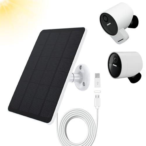 Solar Panel Compatible with SimpliSafe Outdoor Camera Series 2 Wireless 4W 5V Solar Charger with 10ft Charging Cable 360 Adjustable Panel for Outdoor Battery Powered Camera (Not Include Camera)