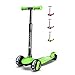 Sawyer - Patinete Ajustable Ruedas LED - Niños 2 a 8 Años (Verde)