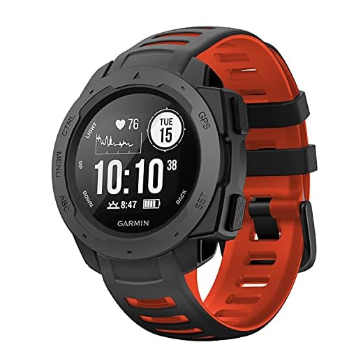 NotoCity Armband kompatibelt med Garmin Instinct silikon ersättningsarmband för Garmin Instinct/sol/taktiskt armband (svart, röd)