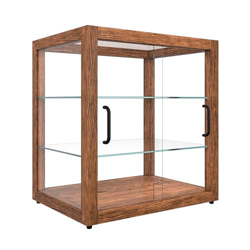 Image of KoolMore 20 in. 3-Tier Dark Wood Countertop Dry Bakery Display Case, Pastry, Cake and Cookie Display with Tempered Glass