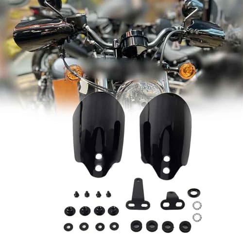 Protège-mains moto noirs et pare-vent guidon pour Harley Sportster 1200 Iron