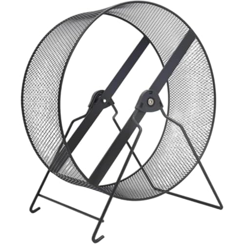 Kwueiit メタルサイレントランニングホイール 32cm ハムスター チンチラ ヘッジホッグ 足が動かないリス用 静音設計 ブルー (ブラック)